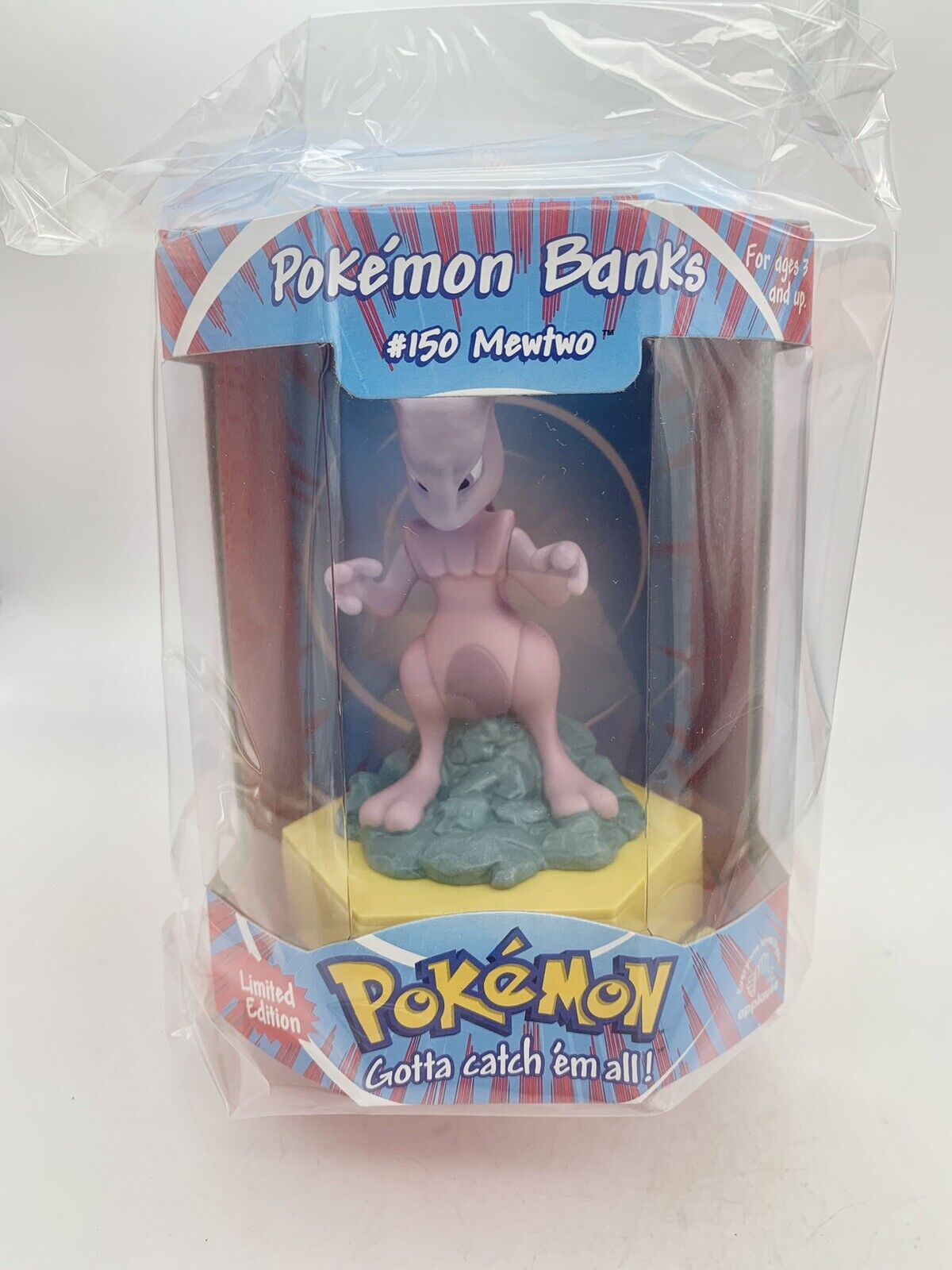 1998 APPLAUSE POKEMON BANKS #150 MEWTWO LIMITED EDITION BANK NEW SEALED