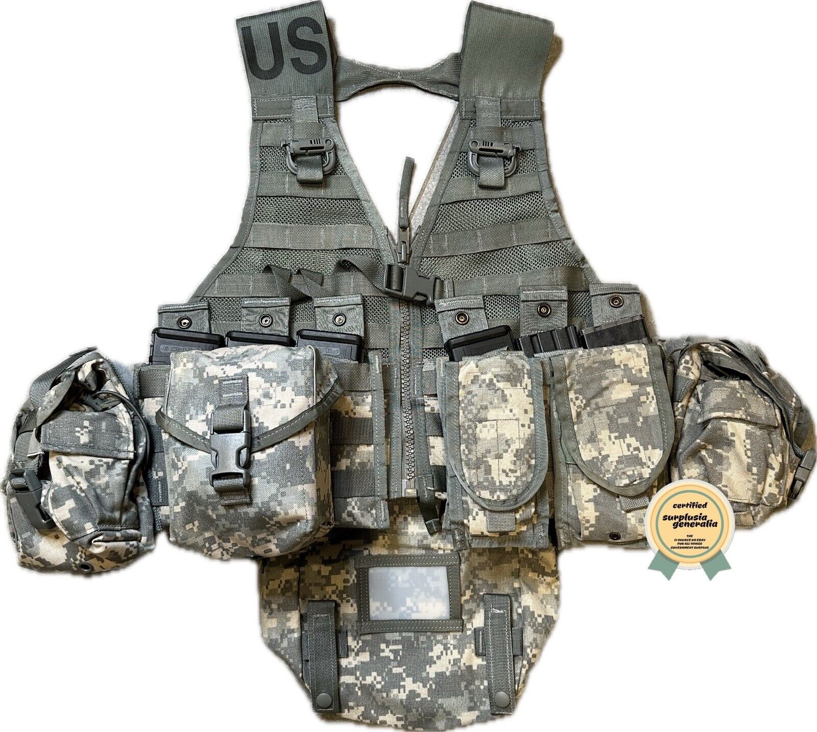 MOLLE II Tactical Load Carrying Vest/Chest Rig Bundle 17 Total Pieces ACU
