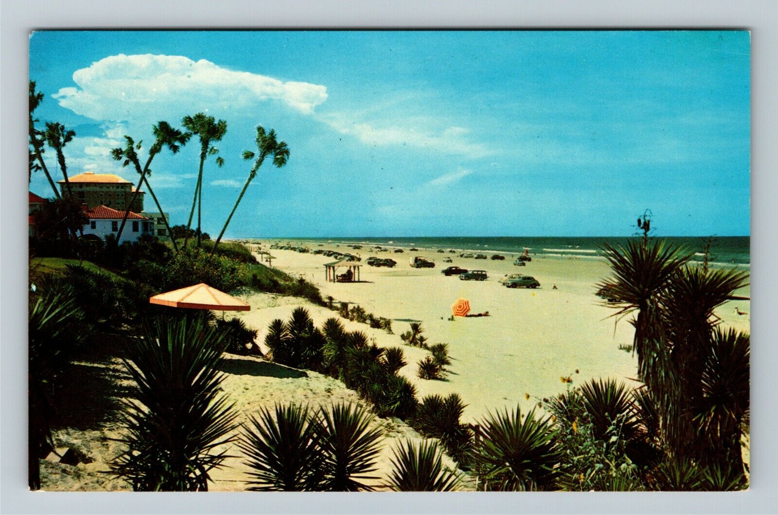 Daytona Beach FL-Florida, Looking North On Beach, Hotel c1969 Vintage Postcard
