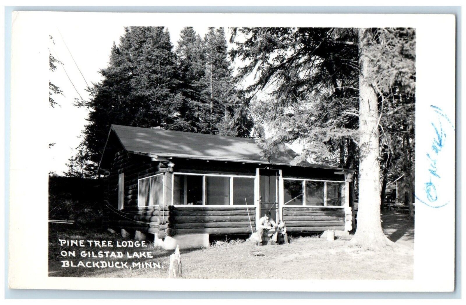 c1950's Pine Tree Lodge Gilstad Lake Blackduck Minnesota MN RPPC Photo Postcard