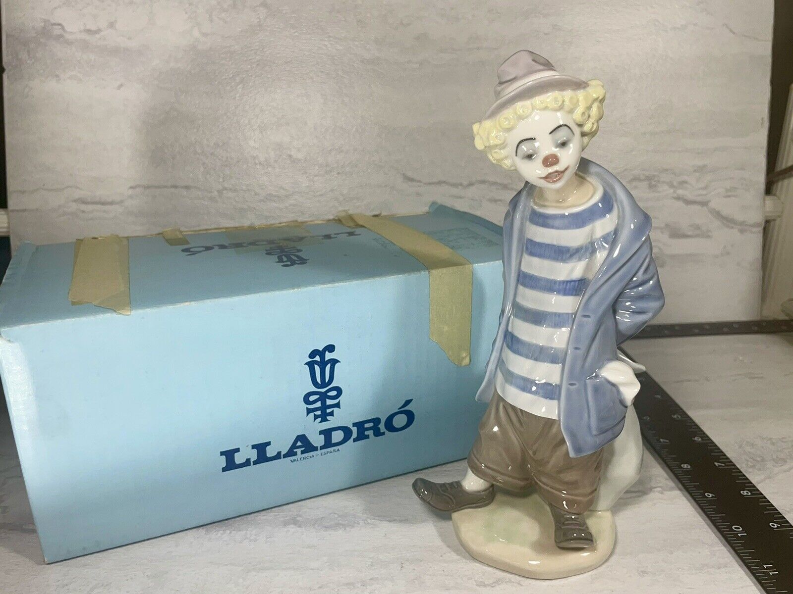 Lladro 1986 Collectors Society Little Traveler Clown Figurine 7602 Mint W/ Box