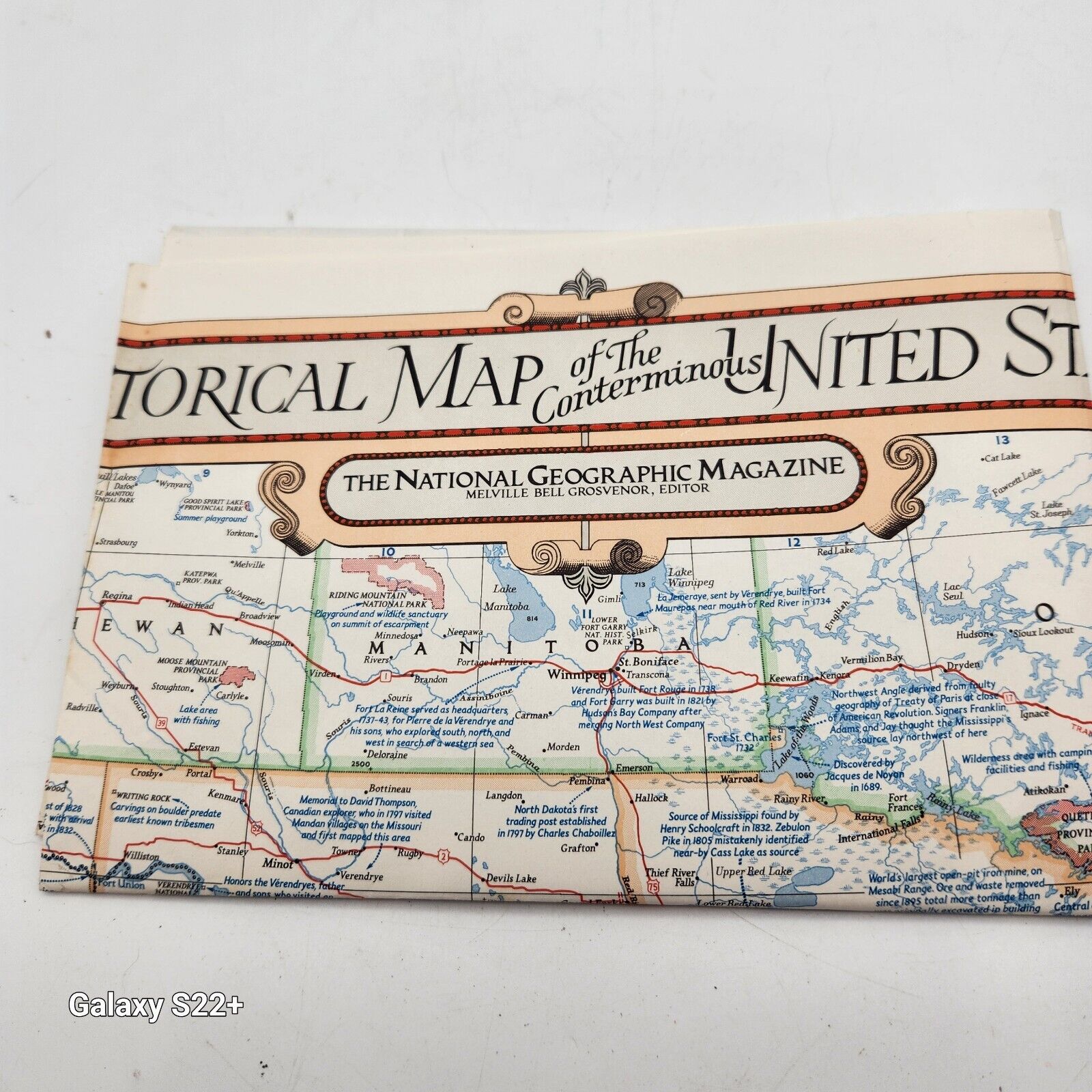 Vintage 1967 Nat'l Geographic Orig Historical Map Conterminous United States 
