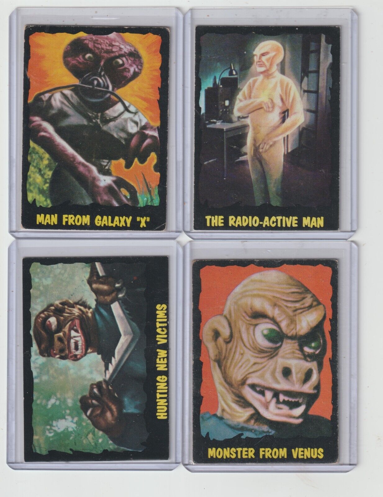 1964 OUTER LIMIT Trading Cards, Lot of 4 #2, #5, #12 & #14 VG+-EX Bubbles Inc.