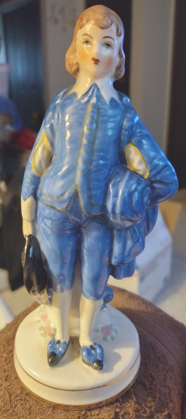 Vintage Coventry 5042A Blue Boy Figurine 22k Gold trimmed