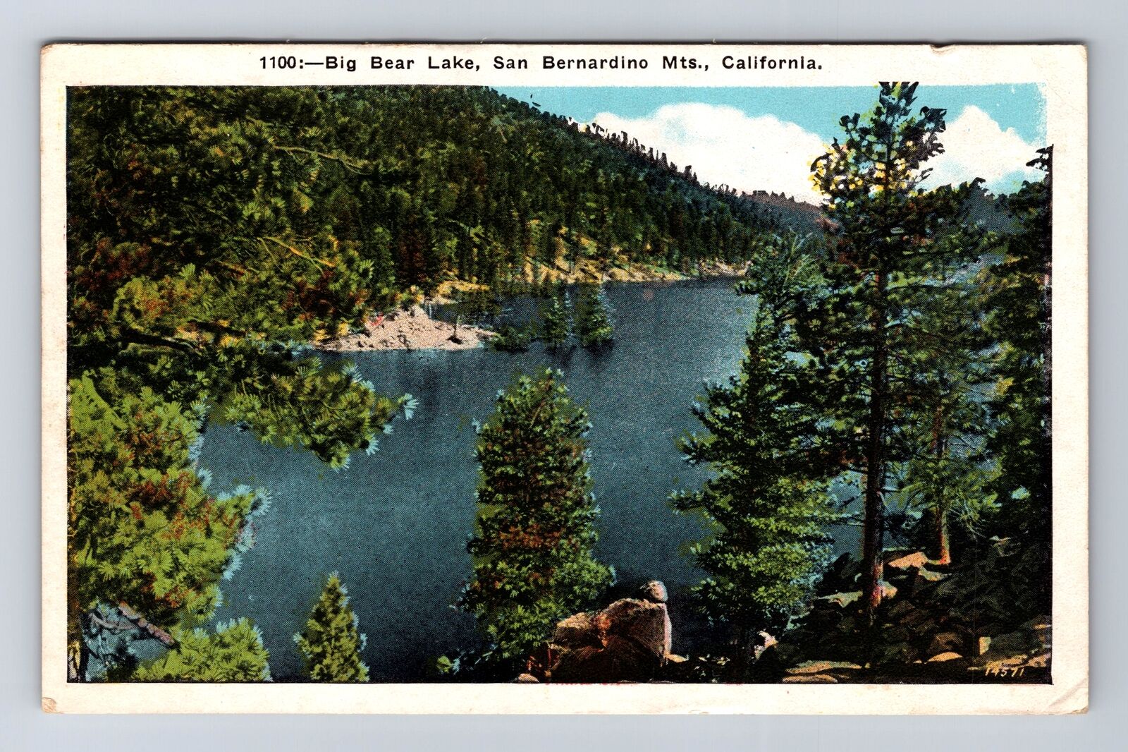 San Bernardino Mountains CA-California, Big Bear Lake, Vintage c1930 Postcard