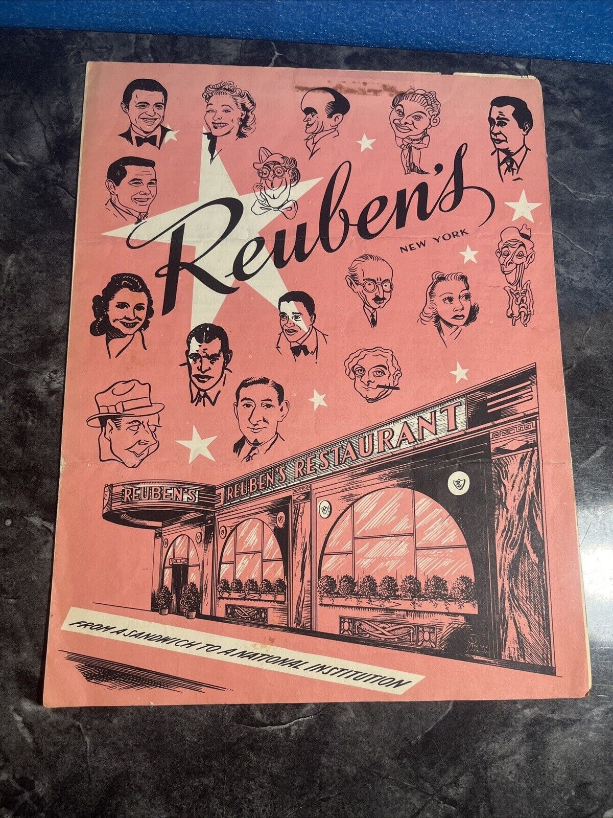 Menu from Reuben's Restaurant New York for 1969.