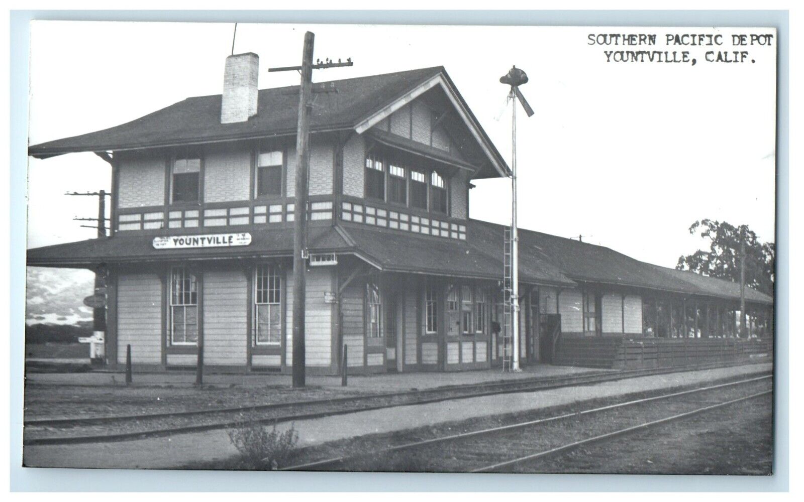 c1950's Southern Pacific Depot Yountville California CA RPPC Photo Postcard