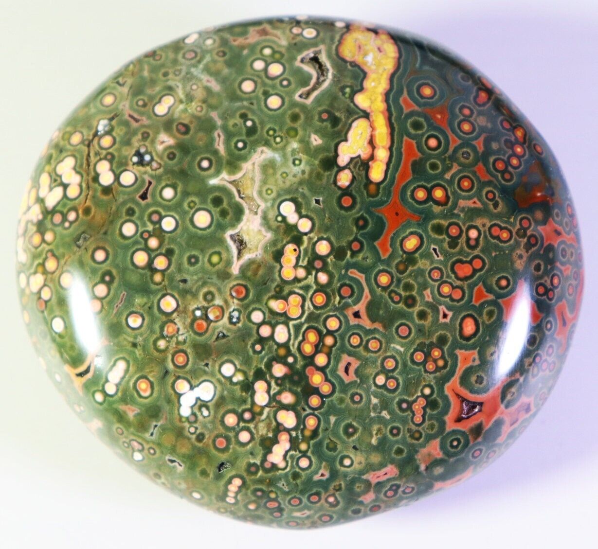 Collectibles  Natural Round Eye Ocean Jasper Agate Quartz Crystal Plam Stone