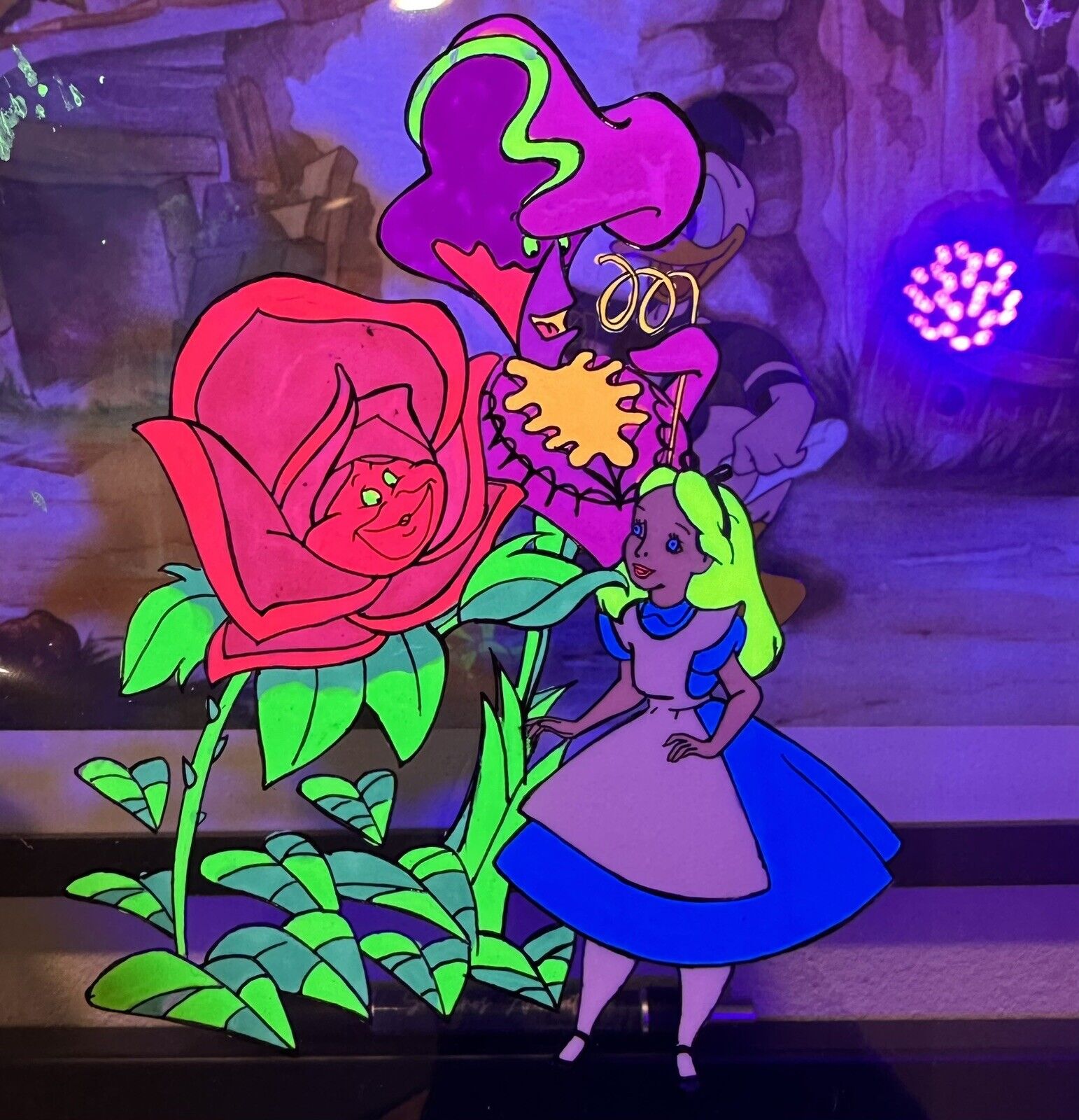 Alice In Wonderland Black Light Animation Cel