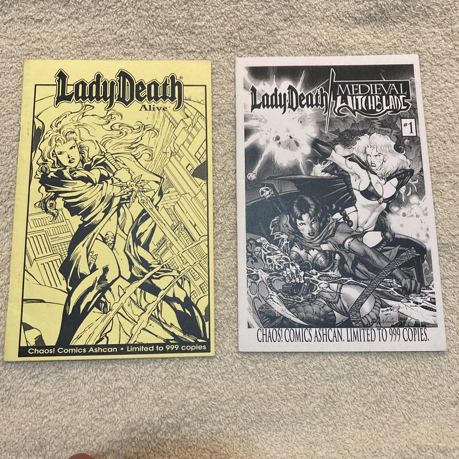 Lady Death Ashcan Lot - Lady Death Alive / Lady Death Medieval Witchblade