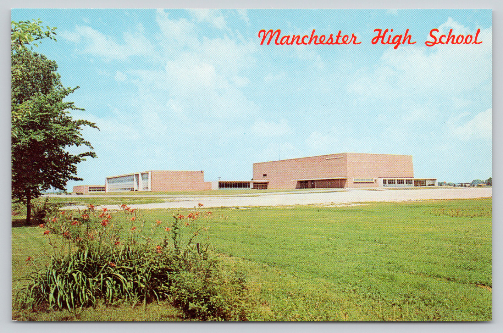 Postcard North Manchester, Indiana, Manchester High School A607