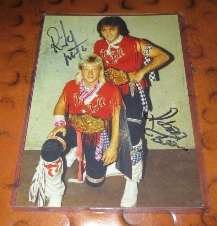 Rock \'n\' Roll Express signed autographed photo AWA Tag Champs WCW WWF Crockett