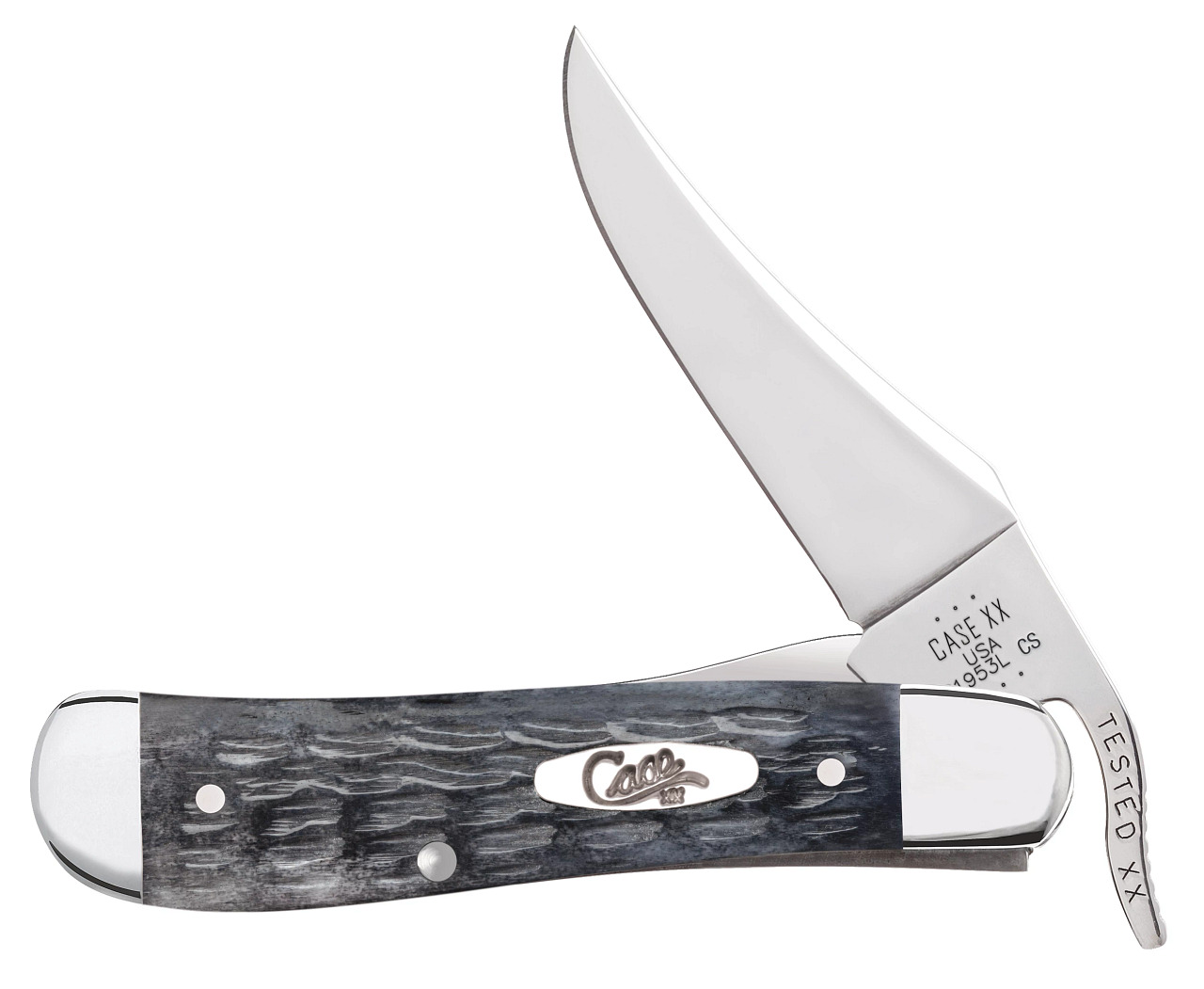 Case xx Knife Russlock Jigged Gray Bone 58420 Carbon Steel Pocket Knives