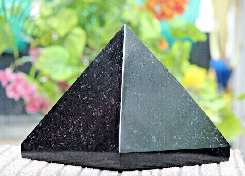 Huge 250MM Natural Black Tourmaline Stone Healing Metaphysical Power Pyramid