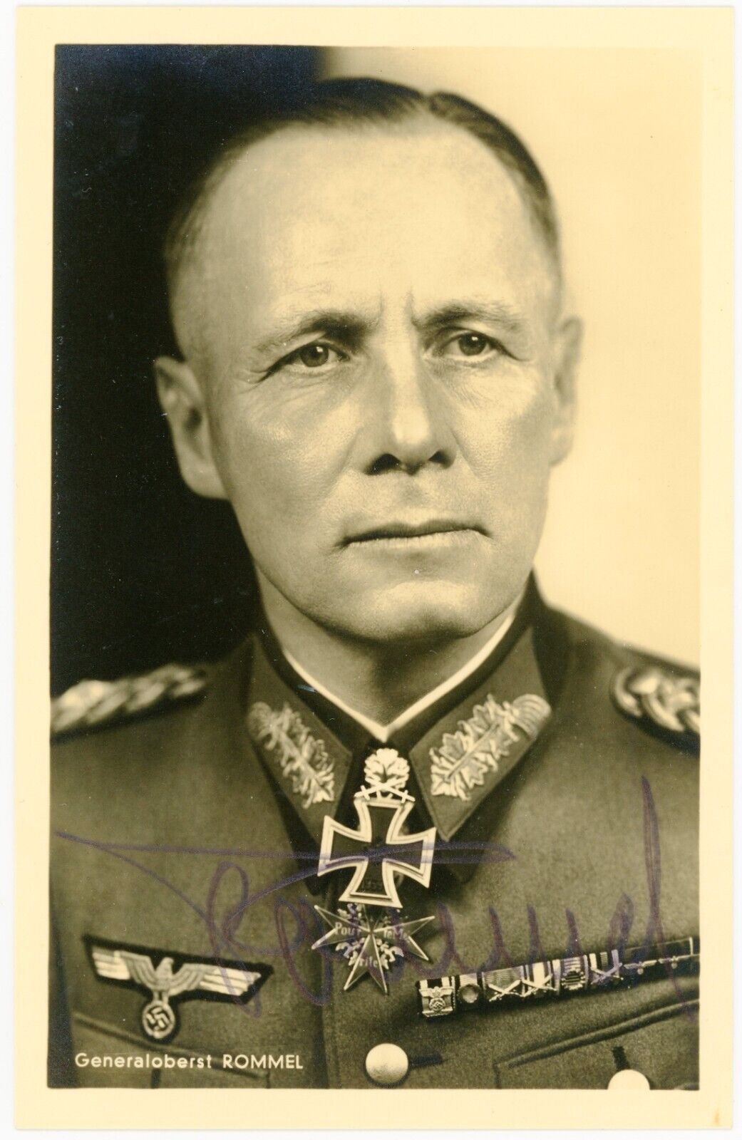 Erwin Rommel (Germany) ~ Signed Autographed Postcard Photo Desert Fox ~ JSA LOA