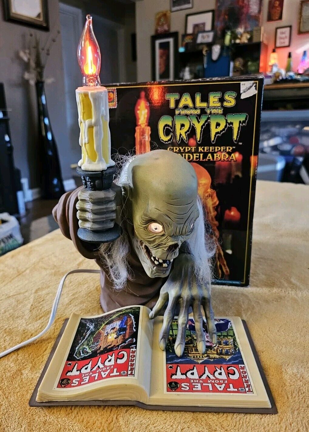 Tales From The Crypt Candelabra Crypt Keeper Light Up With Box Halloween 1996