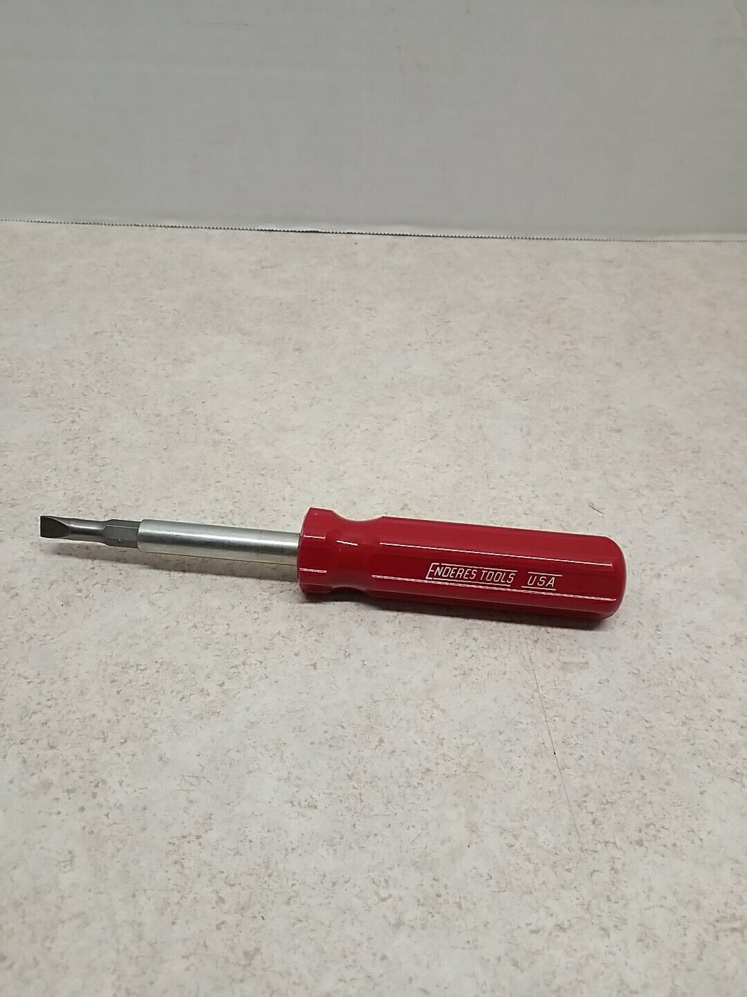 Enderes Tool 8in Screwdriver 4 in 1 USA Red Handle Vintage Very Clean