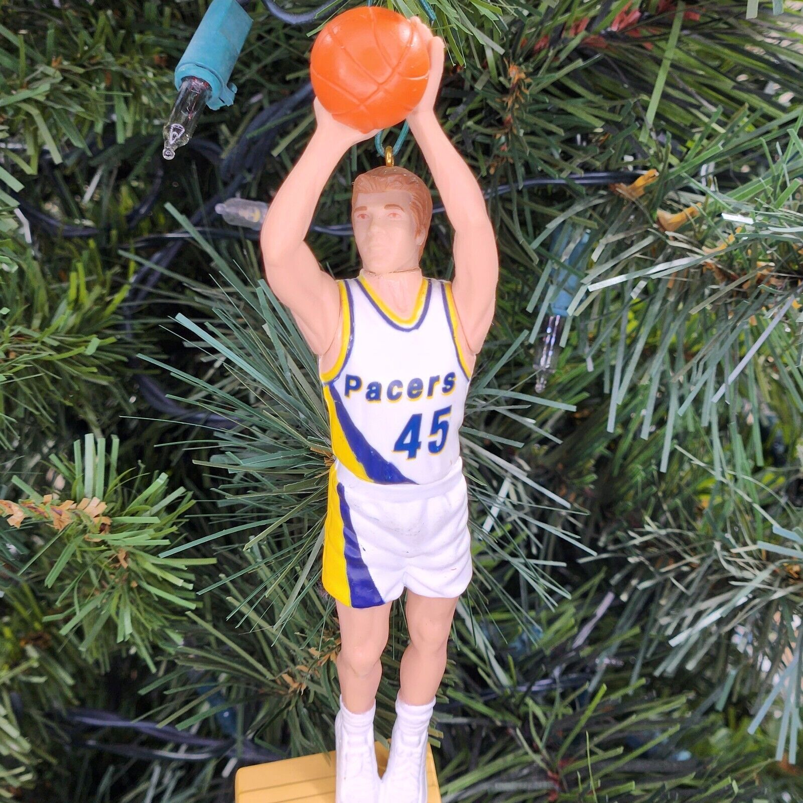 Rik Smits Indiana Pacers NBA Basketball Xmas Tree Ornament vtg Jersey 45 Holiday