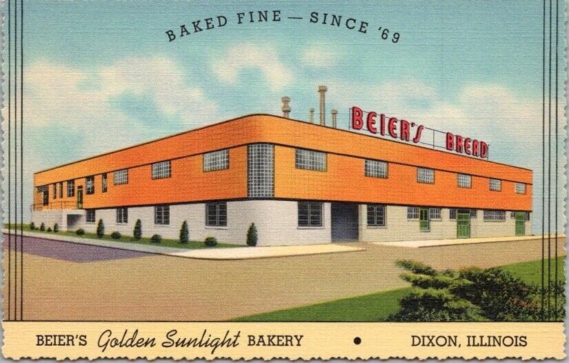 1939 DIXON, Illinois LINEN Advertising Postcard 