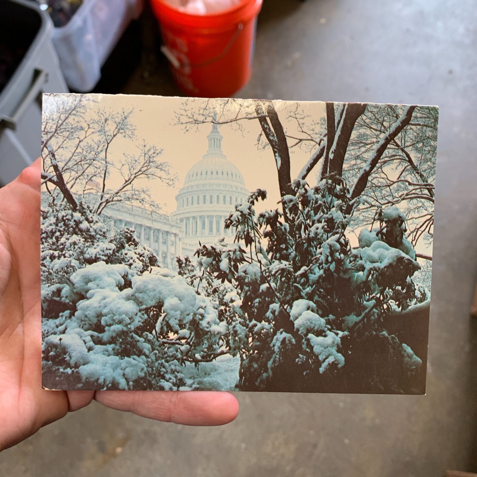 Vintage Christmas Card Maryland Congressman Clarence Long - US Capitol Building