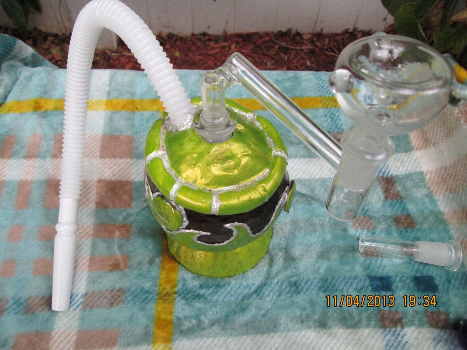 Organic Indian coconut glass pipe bubbler