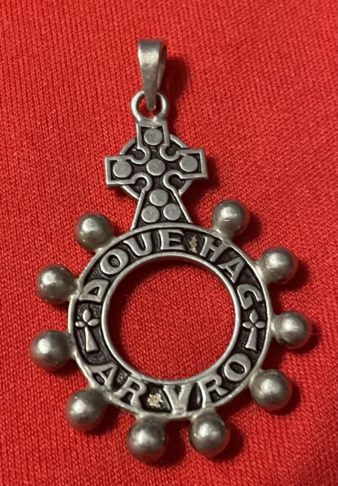 Antique Sterling Silver Finger Rosary 