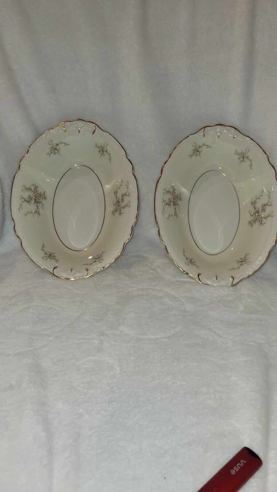 Set Of 2 Vintage Arcadian OLD ROSE Fine China 10x7.5x2.25” Oval Serving Bowls