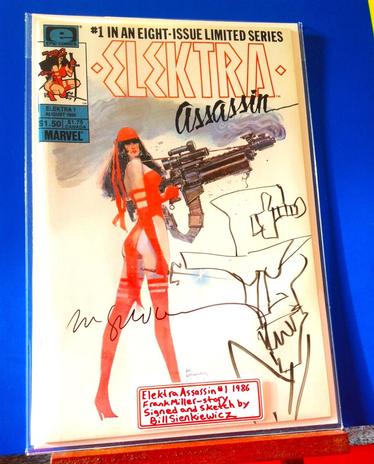 Elektra Assassin #1 1986 Bill Sienkiewicz Signed and Sketch Frank Miller