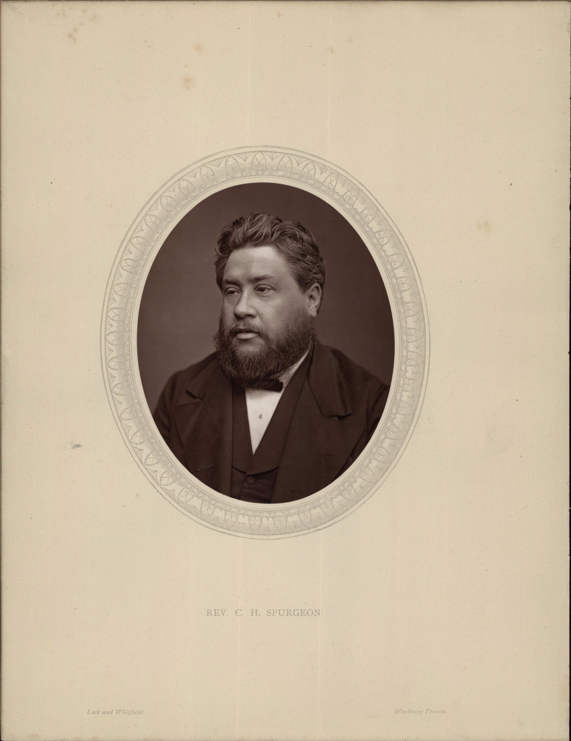 Lock & Whitfield, Portrait of Charles Haddon Spurgeon Woodburytype. This Woodbur