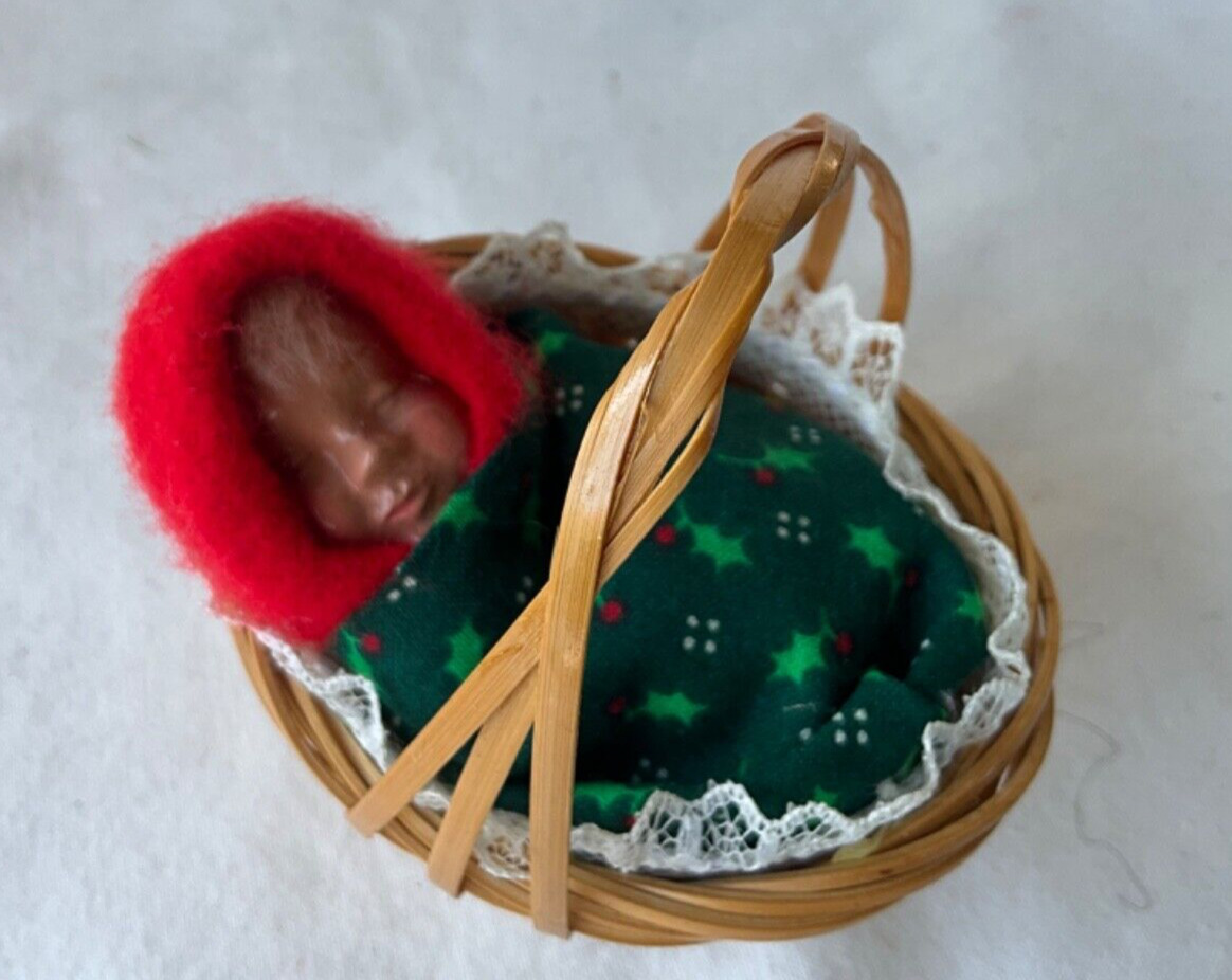 Byers Choice Caroler Accessory Sleeping Baby in  Basket