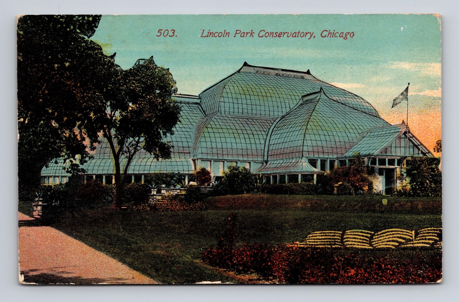 1914 DB Postcard Chicago IL Illinois Lincoln Park Conservatory Acmegraph
