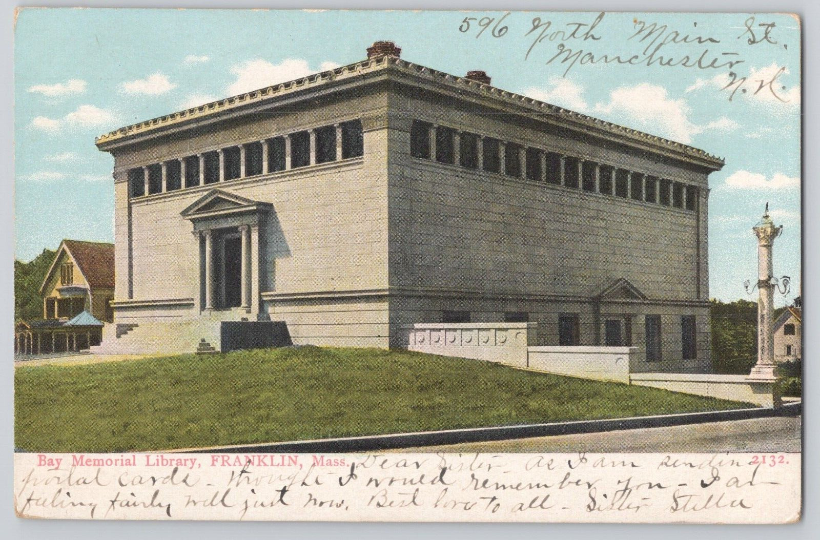 Postcard Bay Memorial Library, Franklin, Massachusetts