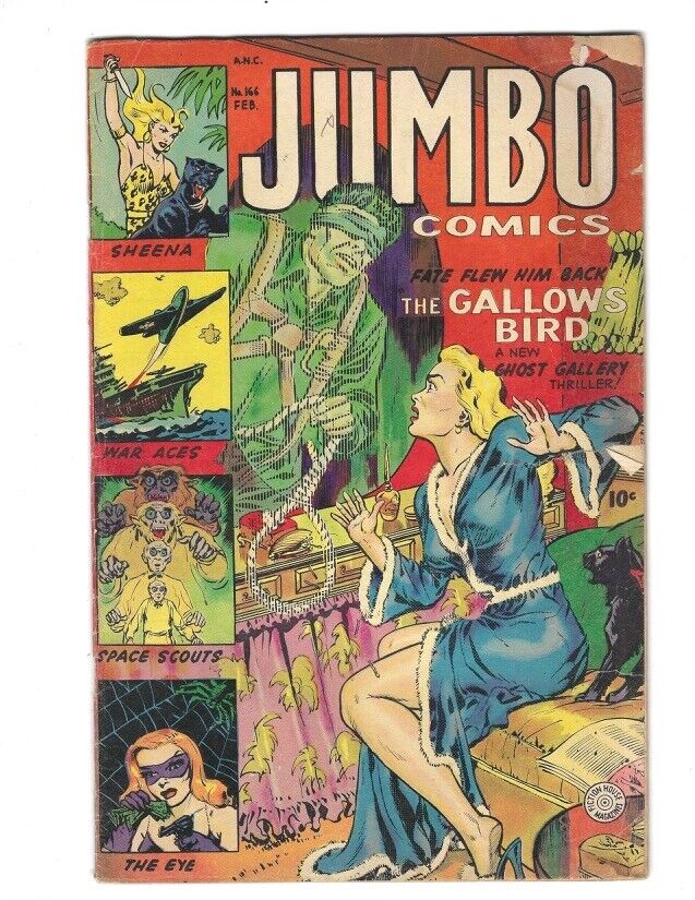 Jumbo Comics #166 Feb. 1953 VG- Sheena Ghost Gallery Whitman Cover Combine