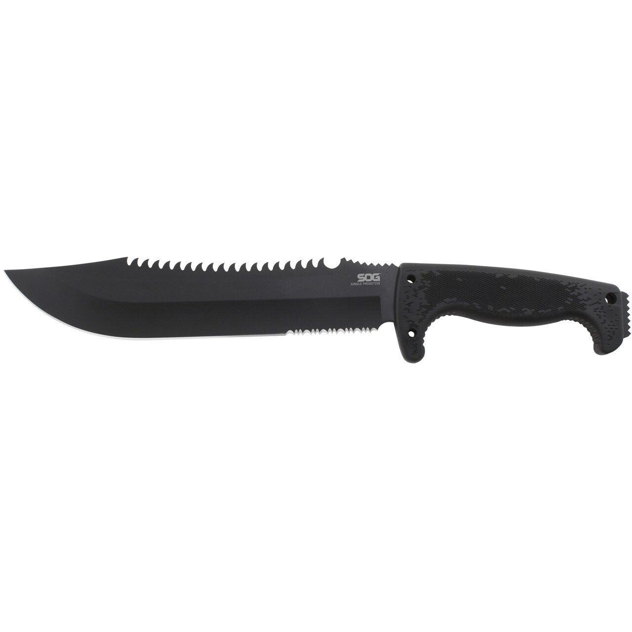 SOG Knives Jungle Primitive Fixed Blade Knife Black Serrated Stainless F03TN-CP