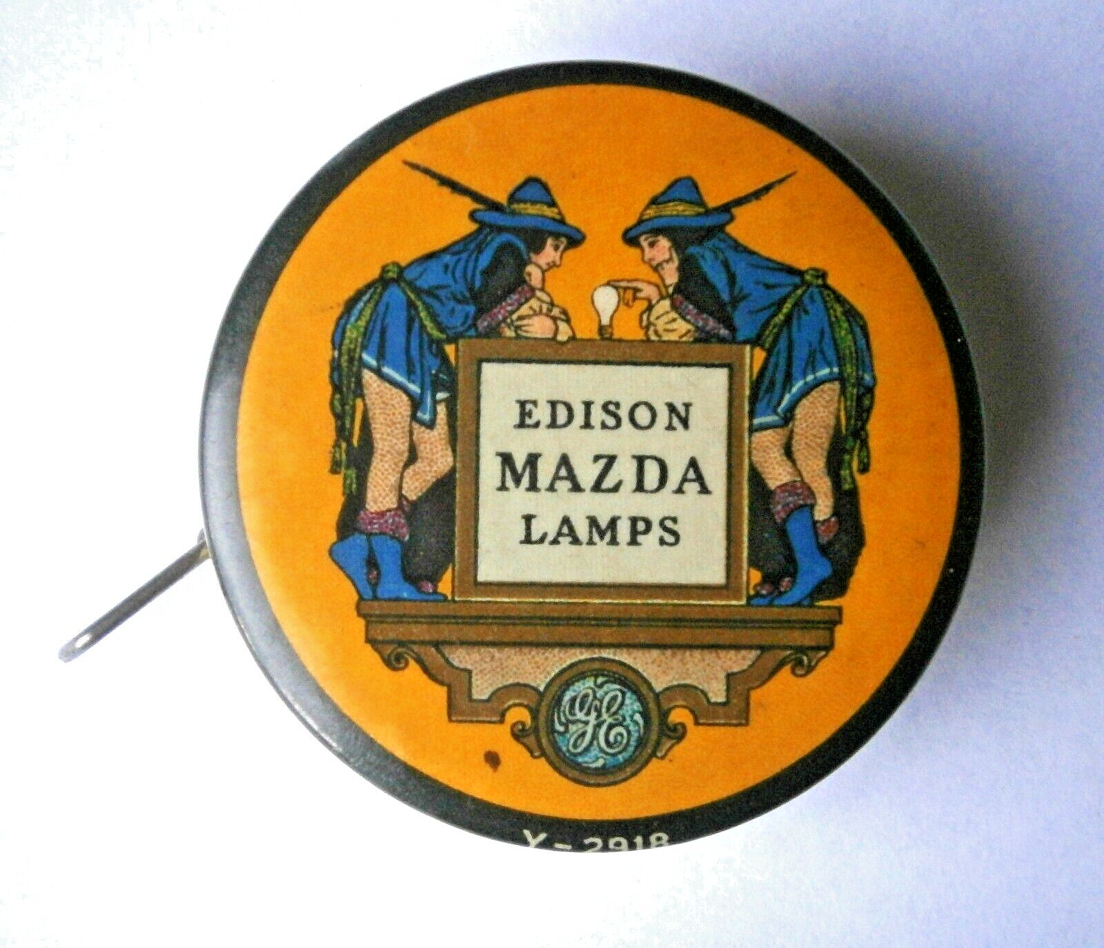 Edison Mazda Lamps Advertising Tape Measure designed by Maxfield Parish
