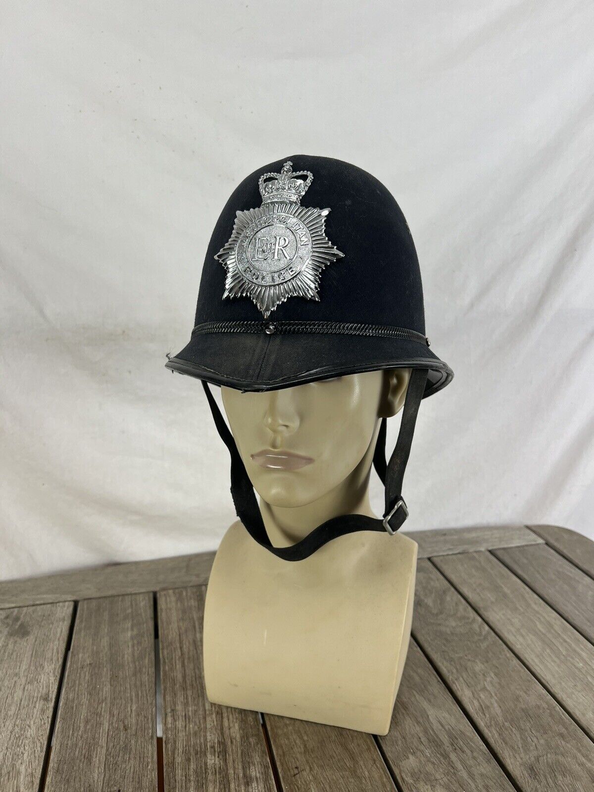 Vintage British Metropolitan Police Bobby Helmet  Hat 58cm