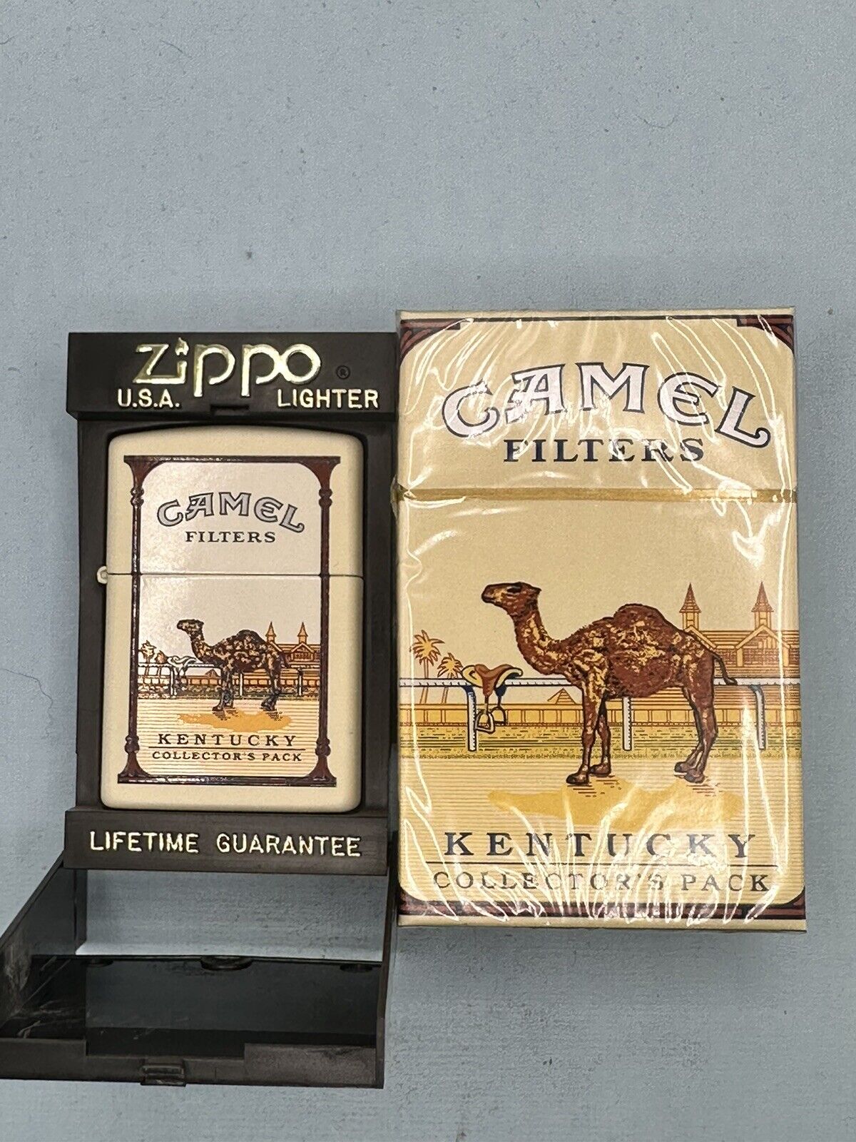1998 Camel State Kentucky Cream Matte Zippo Lighter NEW & Collectible Pack Empty