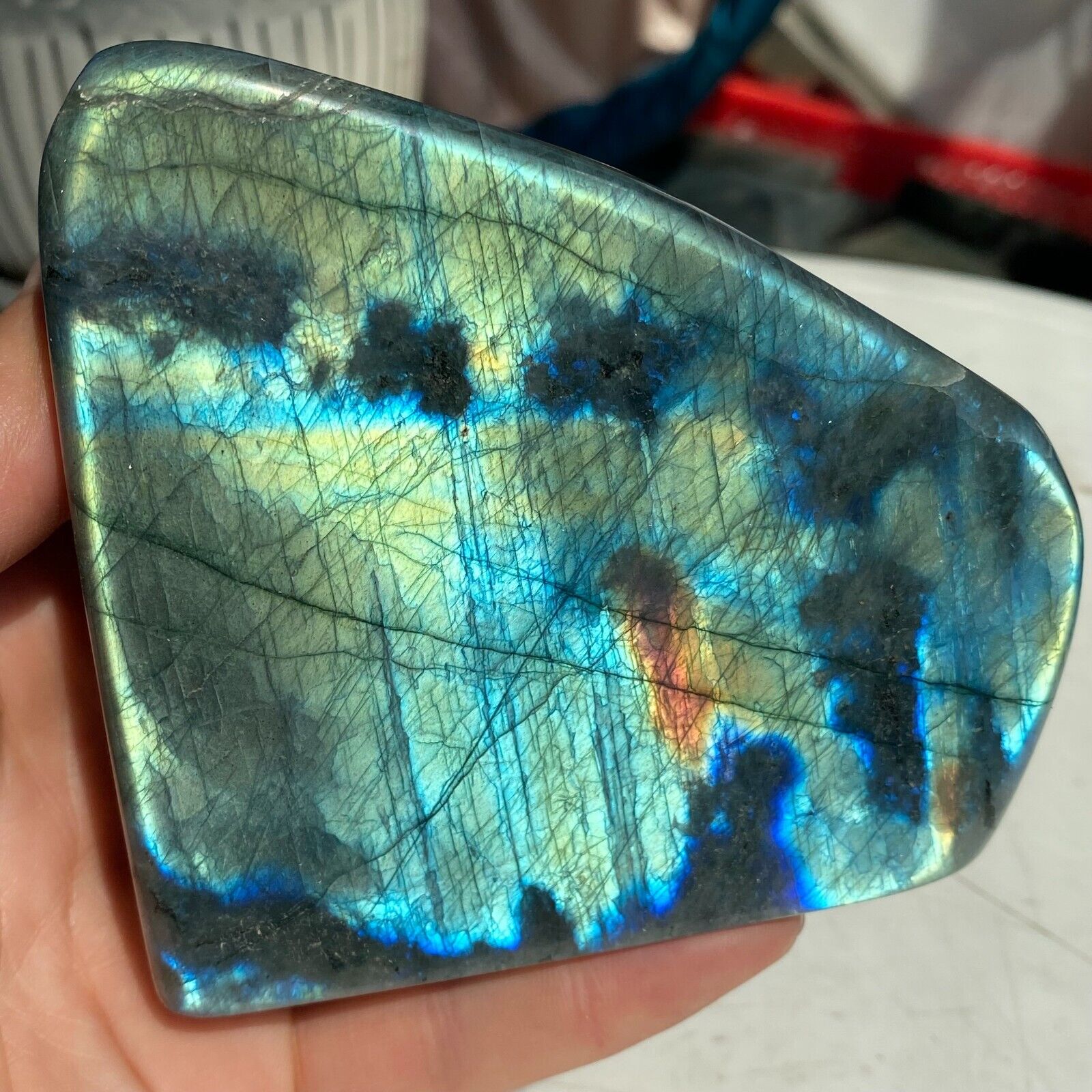 1.56LB Top Labradorite Crystal Stone Natural Rough Mineral Specimen Healing X88