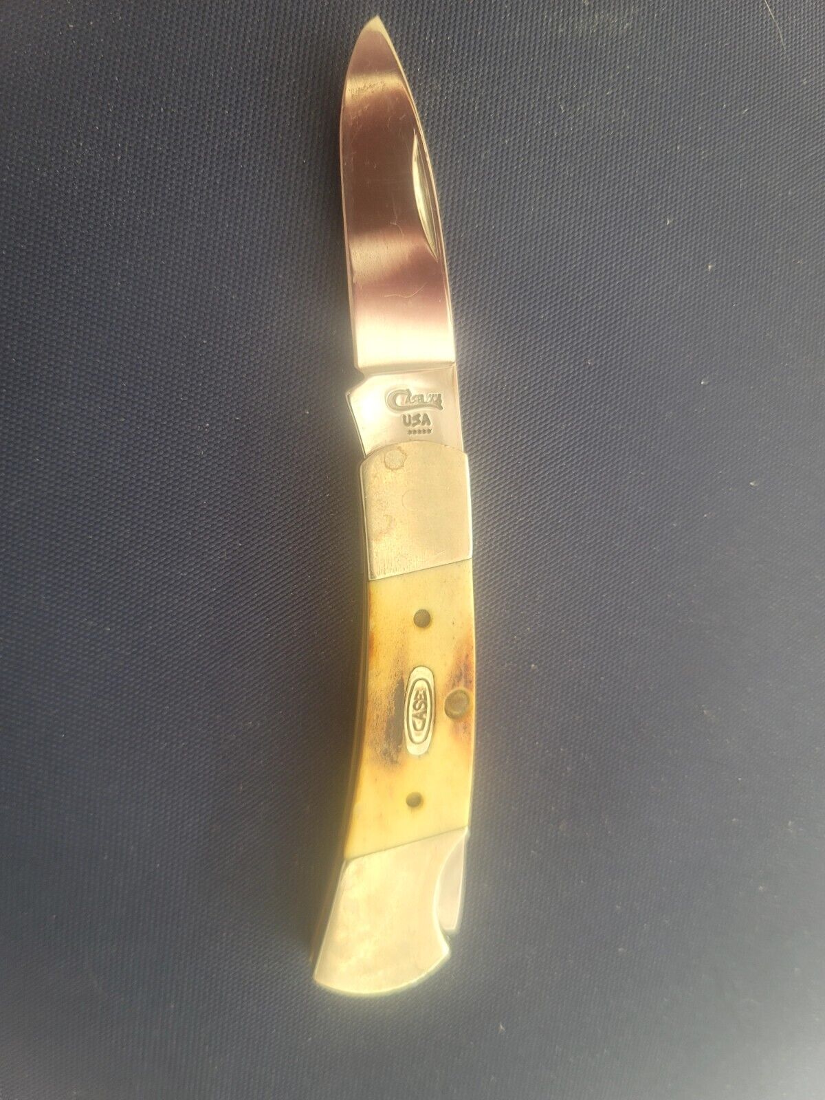 Vintage Case XX USA 51225L SS Stag - Lockback Blade Pocket Knife 1995