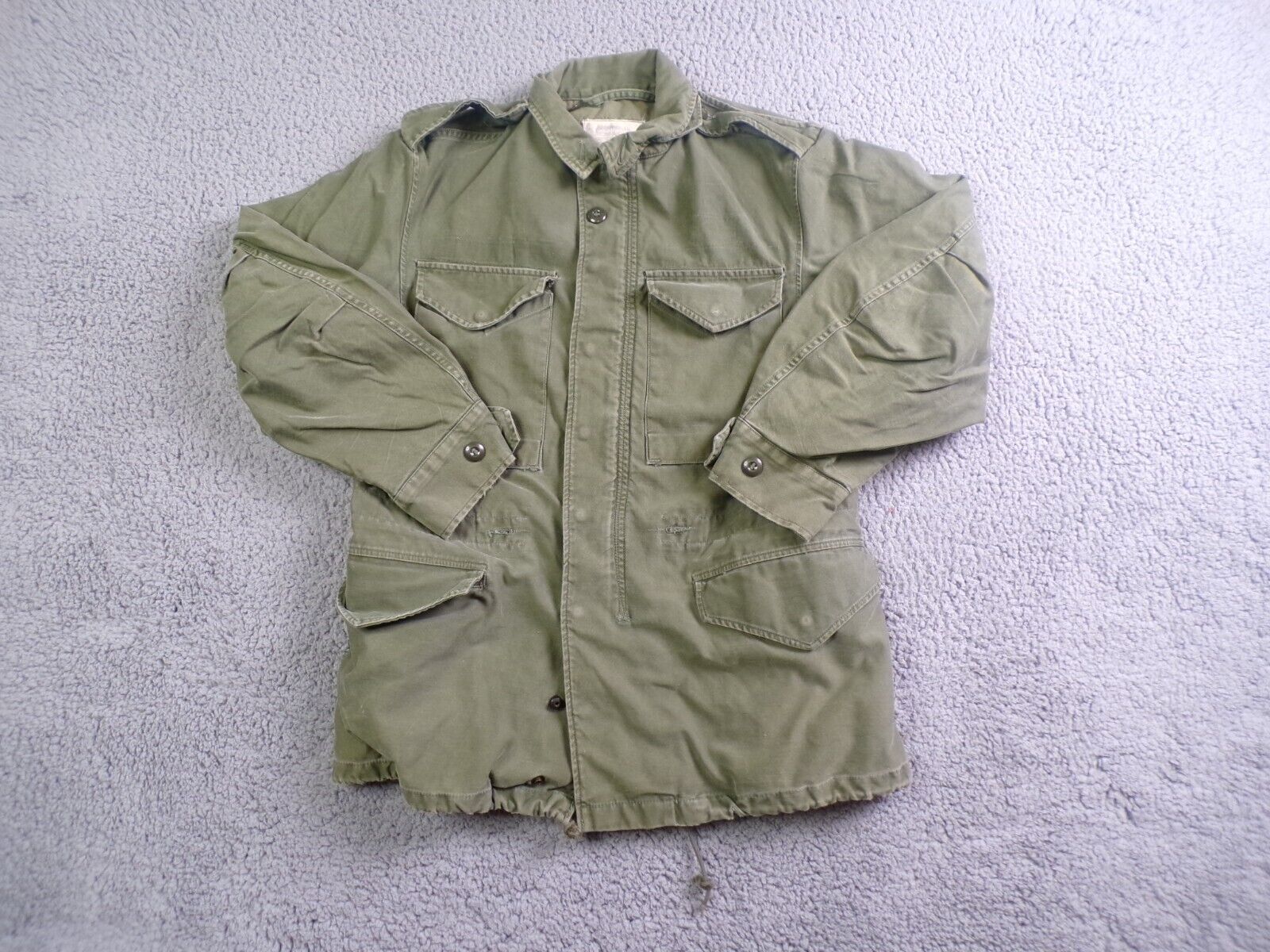 Vintage Army Coat Mans Cotton Wind Resistant Sateen OG 107 Vietnam Short Small