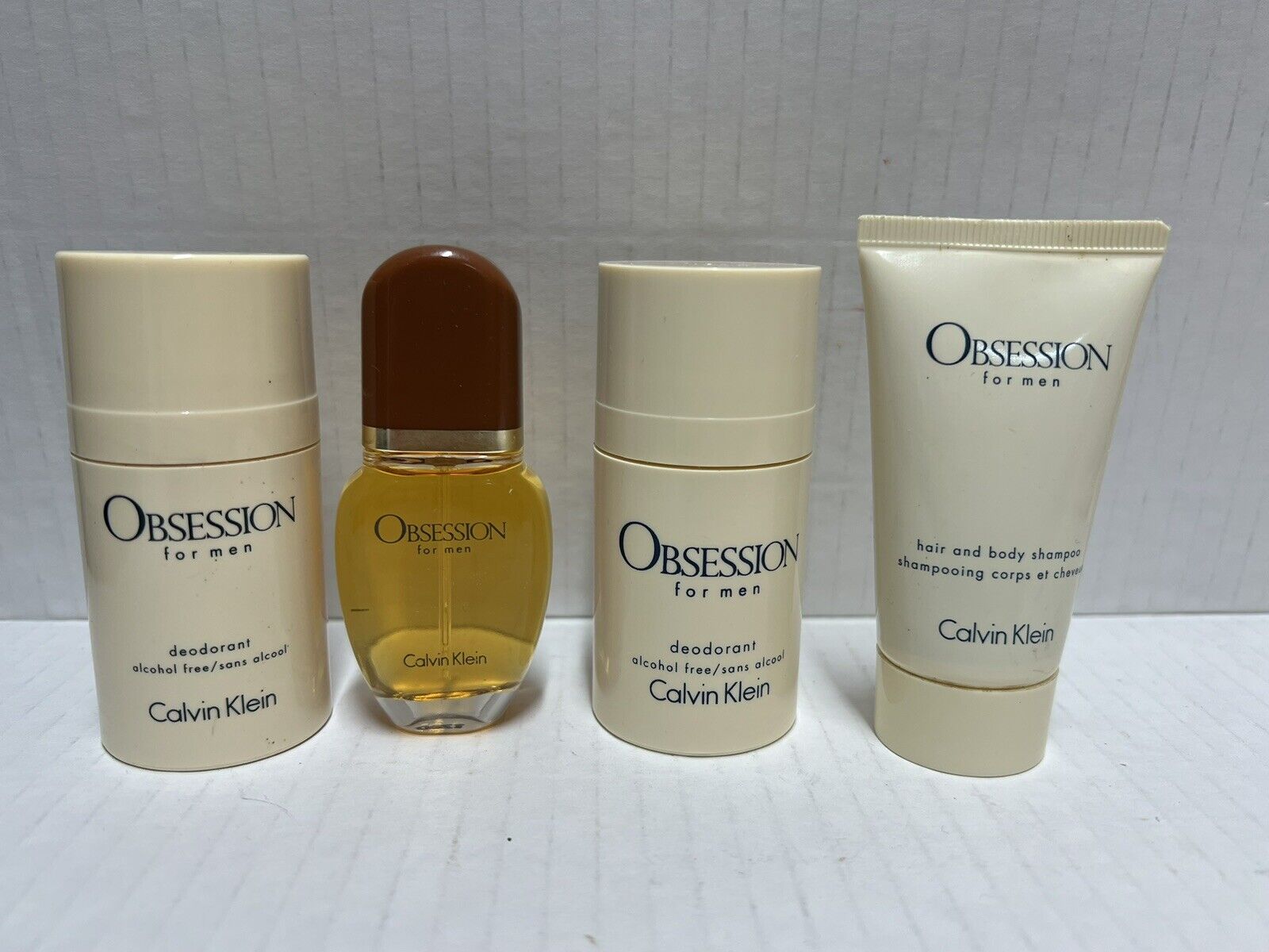 Obession for Men by Calvin Klein CK Travel Size Mini set of 4 EDT Deodorant Gel