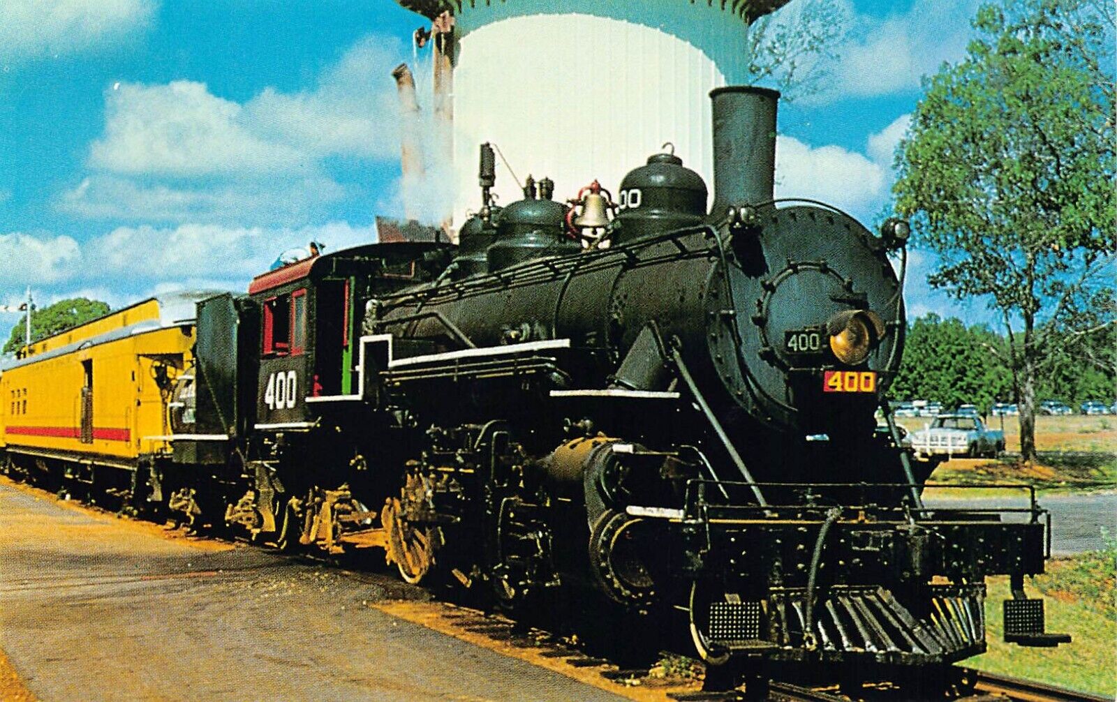 Palestine TX Texas Train Railroad Depot Station to Rusk Vtg Postcard D43