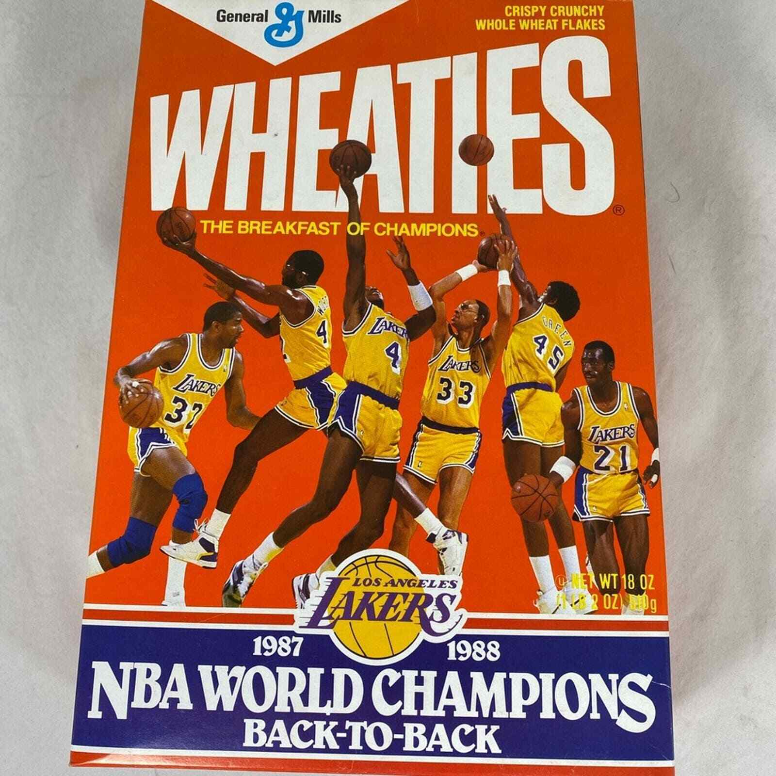 Vintage  WHEATIES 1987-1988 NBA LAKERS World Champions Back To Back