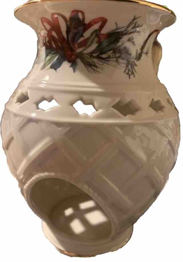 LENOX WINTER GREETINGS Holiday FRAGRANCE WARMER Tea Light Wax Warmer Porcelain