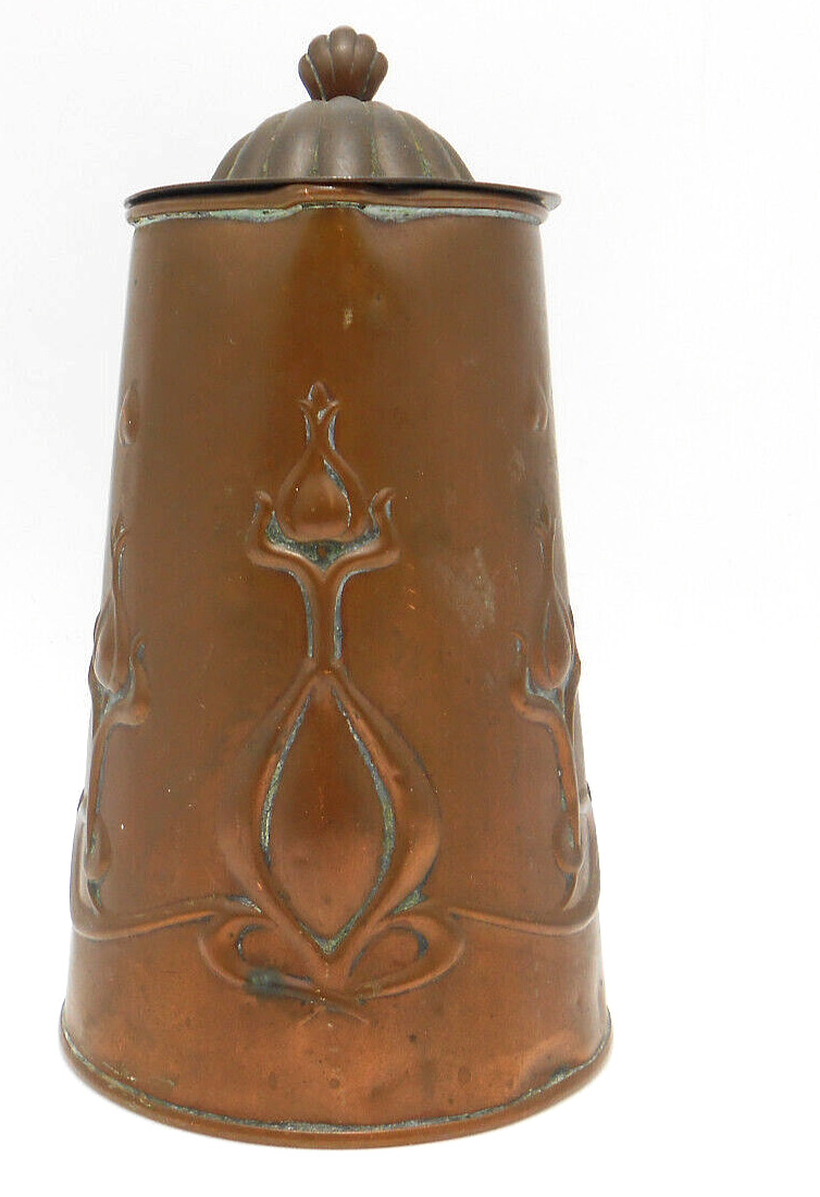 Joseph Sankey & Sons 1 1/2 Pint Copper Tankard Art Nouveau \