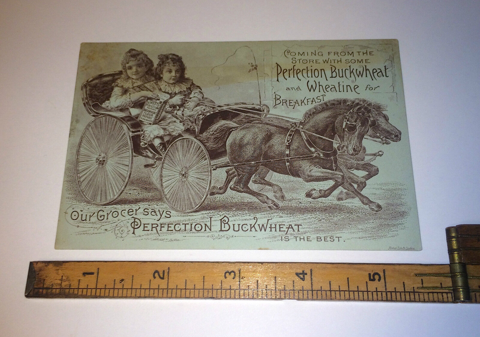 Antique Victorian Advertising Perfection Buckwheat Breakfast Flour Trade Card
