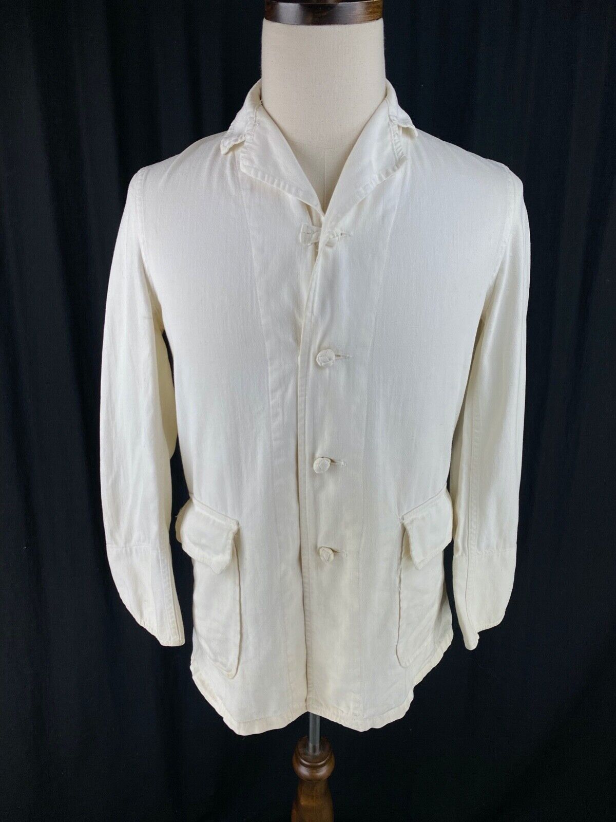 WWII Vtg 40s Army Chef and Cook Jacket Culinary White Pocket Coat Military Rare