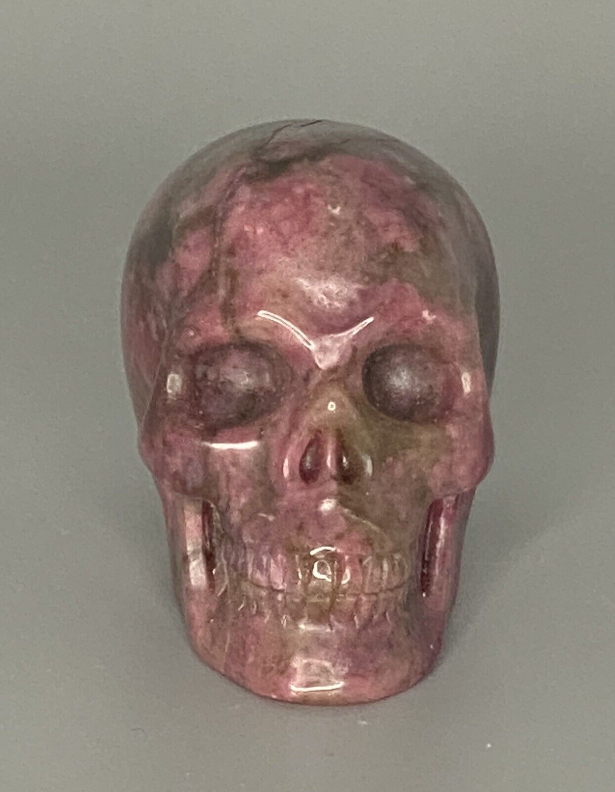 2in Pink Rhodonite Carved Crystal Skull