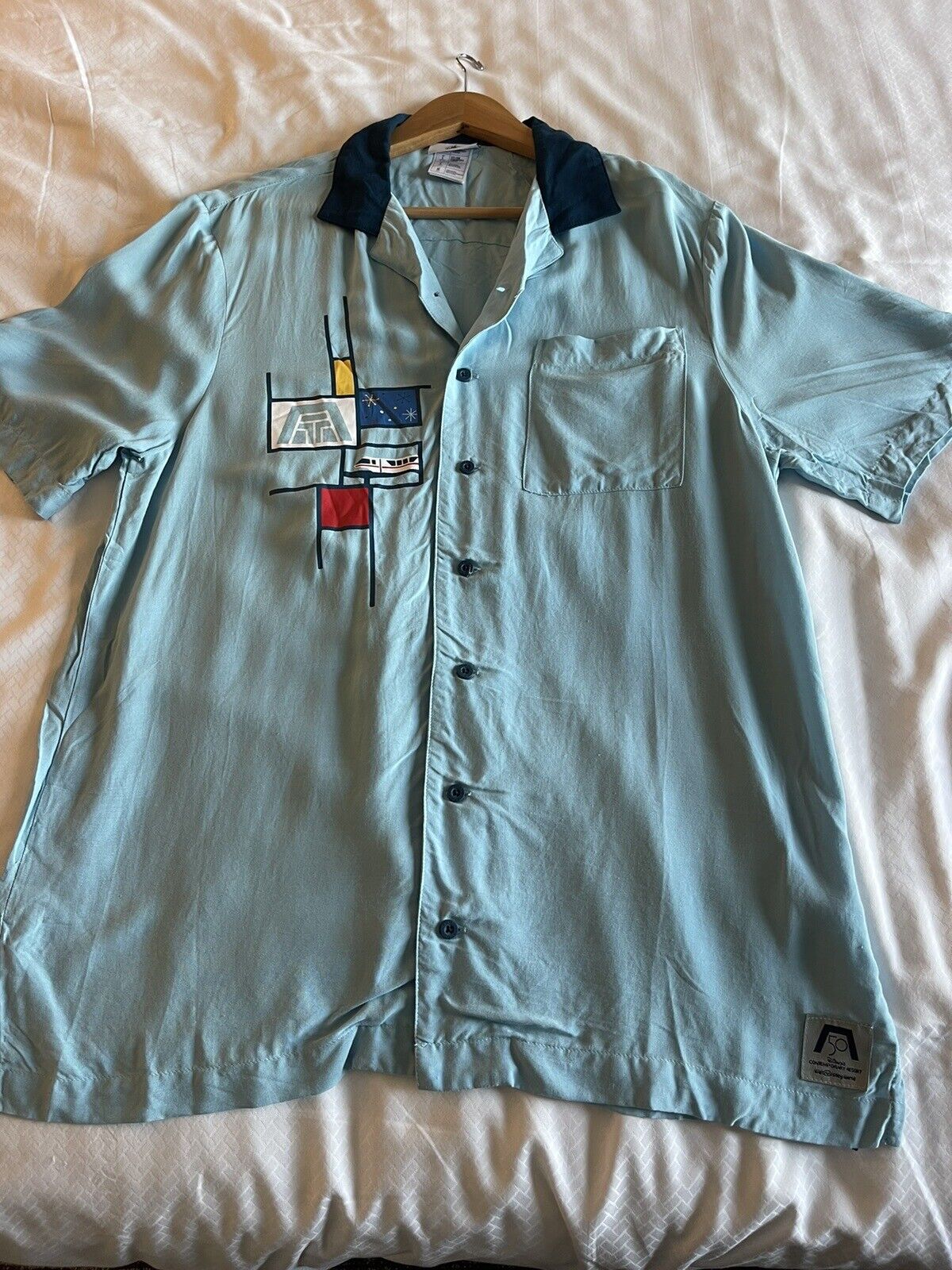 Disney World 50th Anniversary Contemporary Resort Woven Button Shirt