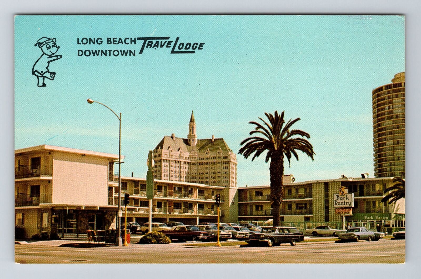 Long Beach CA-California, Long Beach Travel Lodge, Vintage Postcard